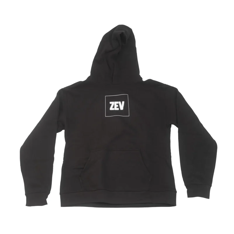 A black Zev Half Tone Hoodie.