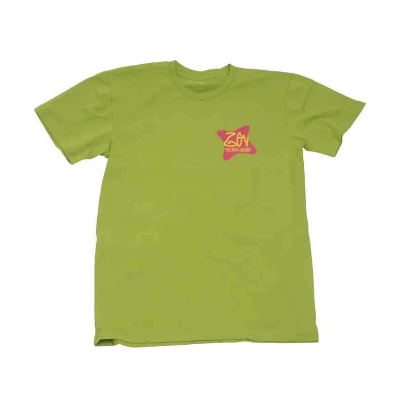 The front of a green color ZEV Ztussy Shirt