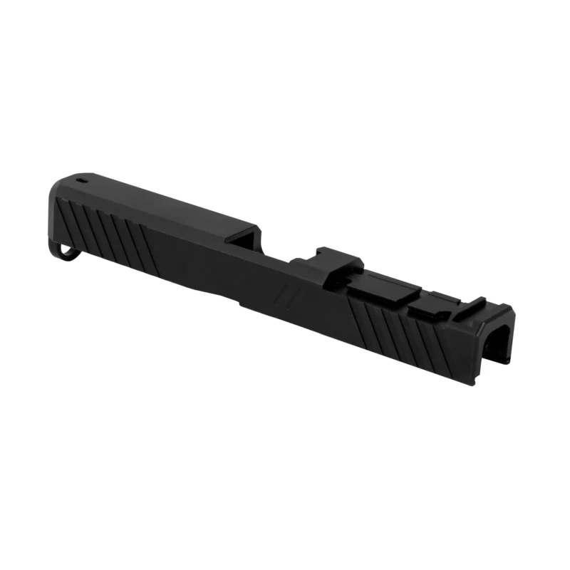 ZEV Z17 DUTY STRIPPED SLIDE WITH ACRO CUT FOR GLOCK 17 Gen 5. Left side 3/4 view.