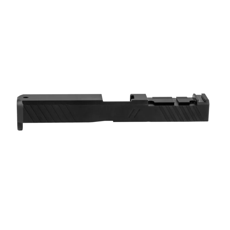 ZEV Z17 DUTY STRIPPED SLIDE WITH ACRO CUT FOR GLOCK 17 Gen 5. Left side view.