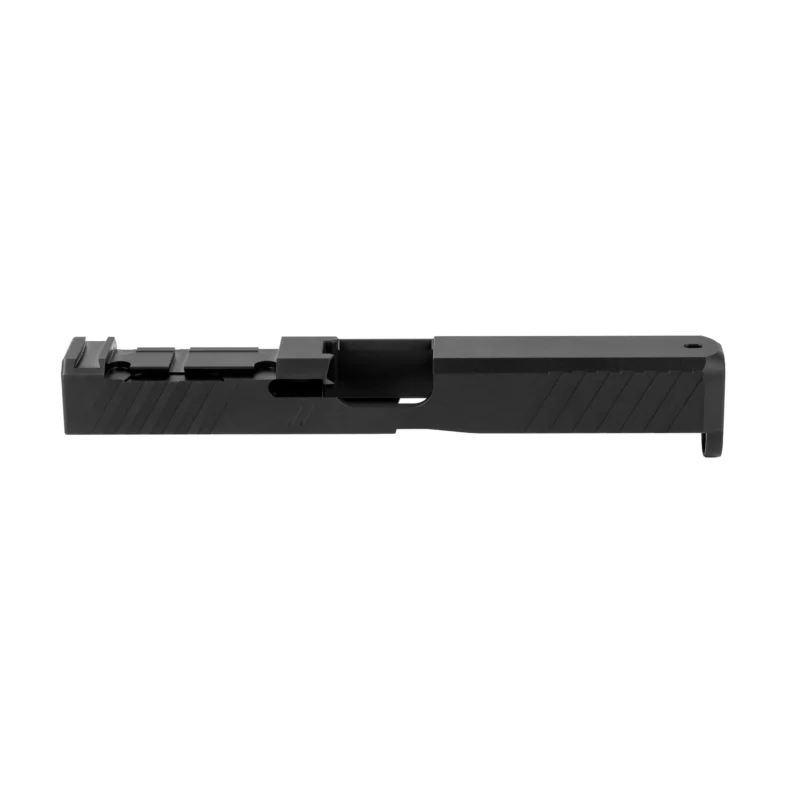 ZEV Z17 DUTY STRIPPED SLIDE WITH ACRO CUT FOR GLOCK 17 Gen 5. Right side view.