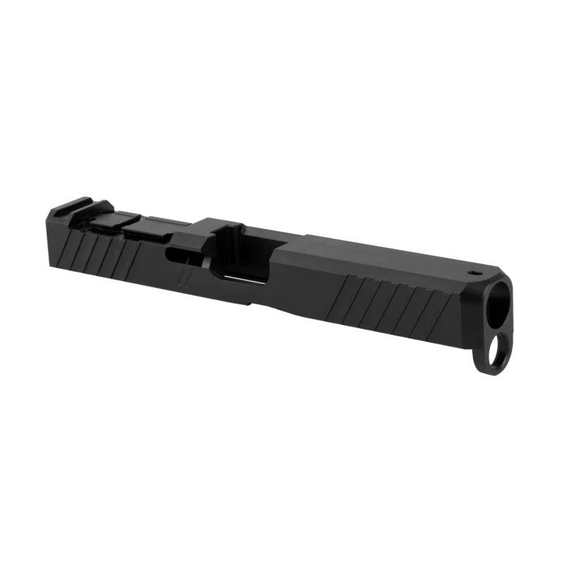 ZEV Z17 DUTY STRIPPED SLIDE WITH ACRO CUT FOR GLOCK 17 Gen 5. Right side 3/4 view