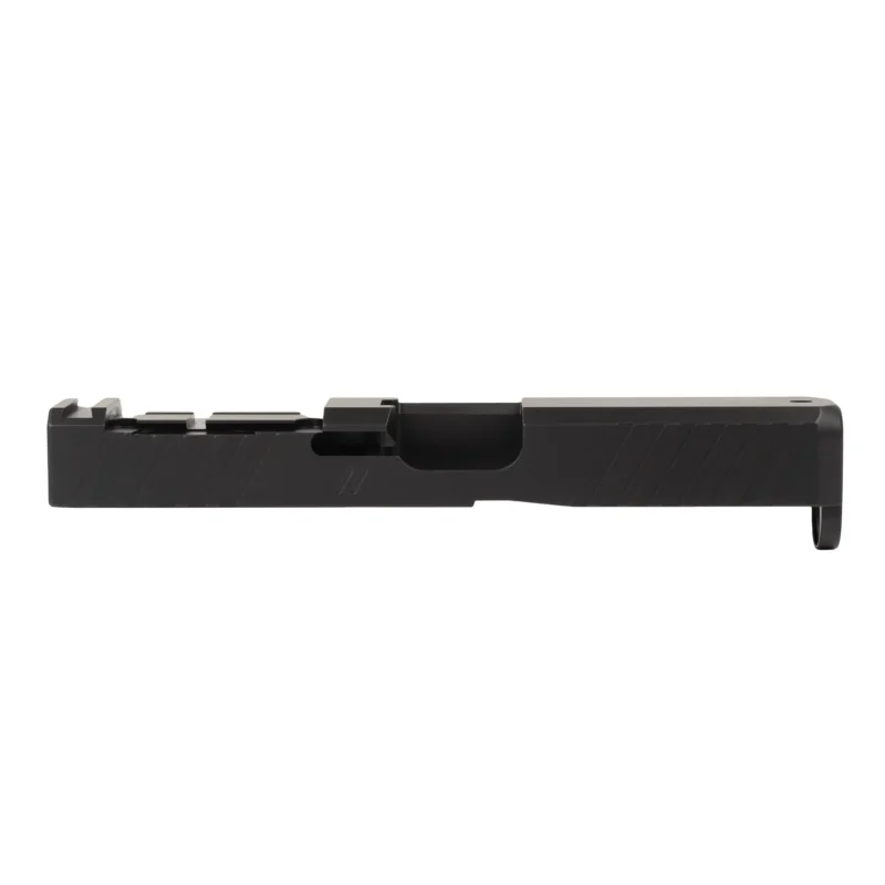 ZEV Z19 DUTY STRIPPED SLIDE WITH ACRO CUT FOR GLOCK 19 Gen 5. Right Side view.