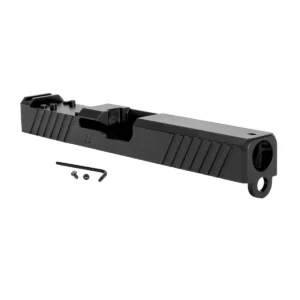 ZEV Z17 DUTY STRIPPED SLIDE WITH DeltaPoint Pro CUT FOR GLOCK 17 Gen 1-3. Right 3/4 front view.