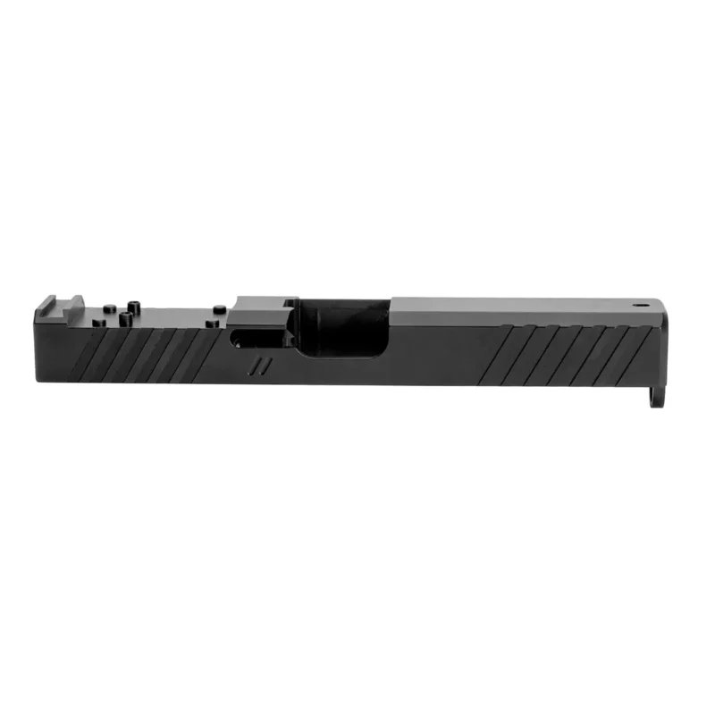 ZEV Z17 DUTY STRIPPED SLIDE WITH DeltaPoint Pro CUT FOR GLOCK 17 Gen 1-3. Right view.
