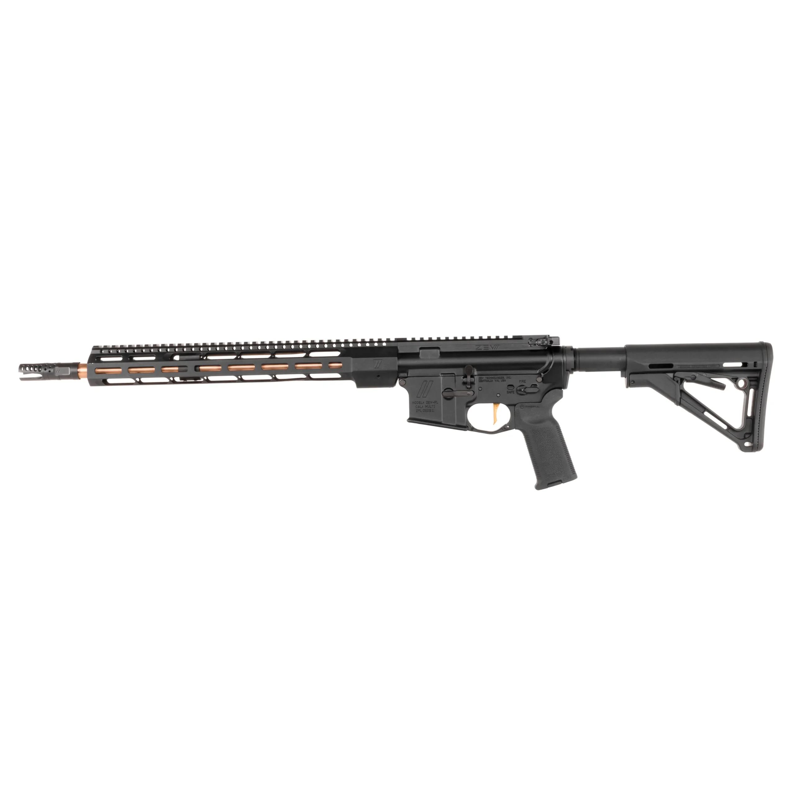 ZEV AR15 CORE ELITE RIFLE, 5.56 NATO, 16′′ BARREL Left Side.