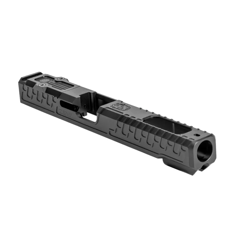 ZEV OZ9 LONG STRIPPED SLIDE WITH RMR CUT – WRMFZY OZ DOOM XL, right angle view